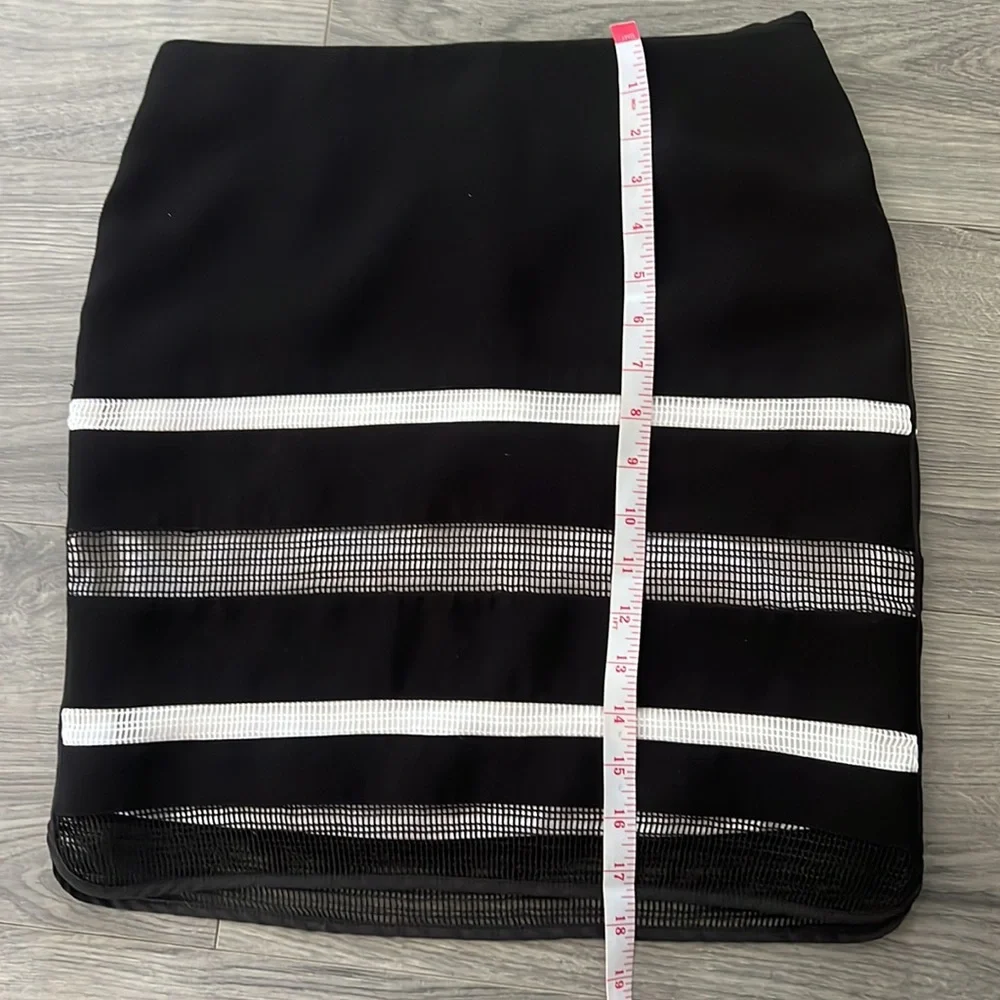Black and white skirt Mesh Stripe Black Pencil - Picture 6 of 13